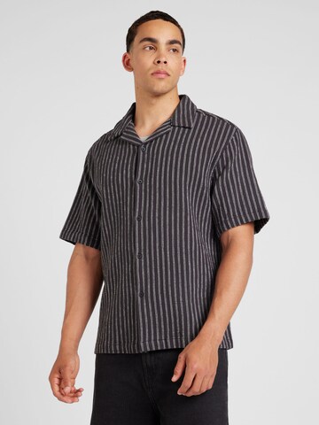 TOPMAN Regular Fit Hemd in Schwarz: Vorderseite