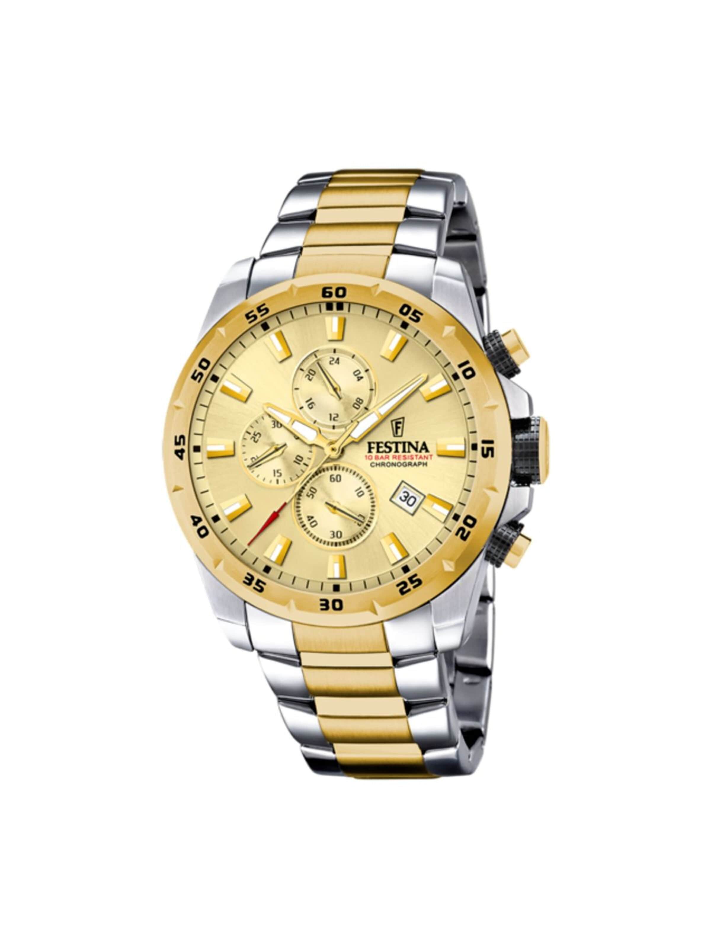 FESTINA Analogové hodinky 'Chronograph CHRONO SPORT' – zlatá: přední strana