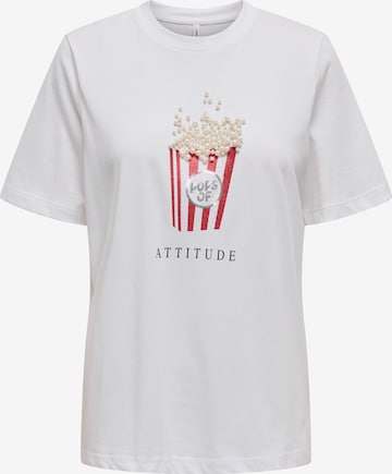 ONLY Shirts 'ONLBurst Popcorn' i hvid: forside