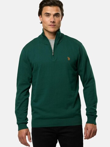U.S. POLO ASSN. Trui 'Brison' in Groen: voorkant