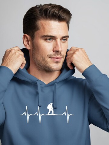 Neverless Sweatshirt 'Wanderer Herzschlag' in Blue