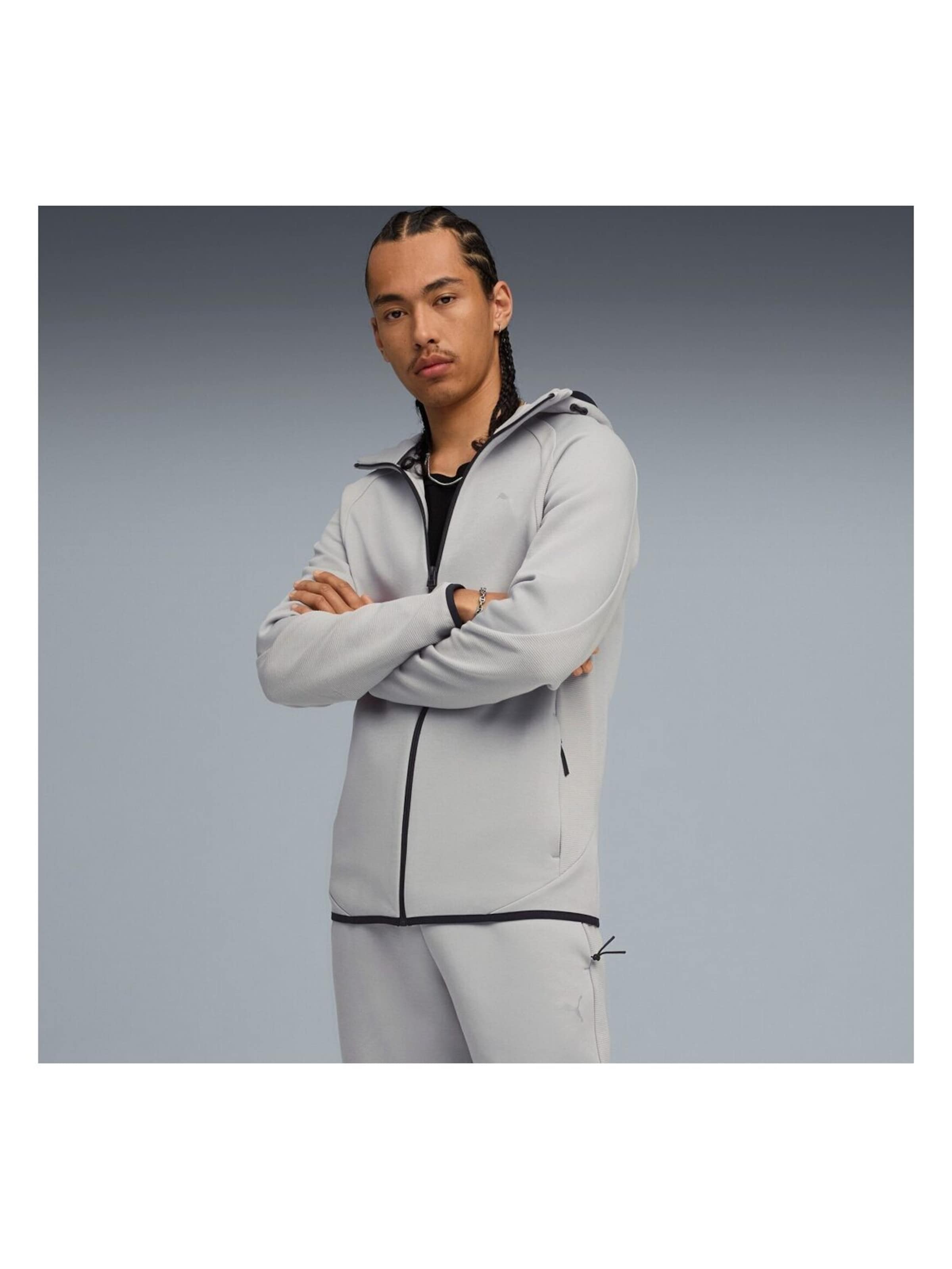 PUMA Sweatvest 'Puma Evostripe Fz Hoodie Dk' in Grijs