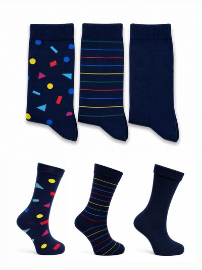 El Sueno Sokken 'El Sueno Herrensocken aus Baumwollmischgewebe mit Muster, 6er-Pack, EU 40–46, gemischt' in 40-46 in de kleur Donkerblauw, Productweergave