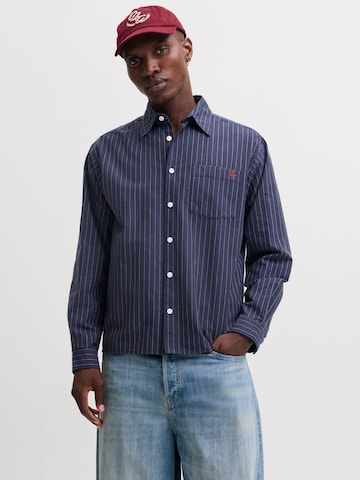 Fit confort Chemise business 'JORFrederiksberg' JACK & JONES en bleu : devant