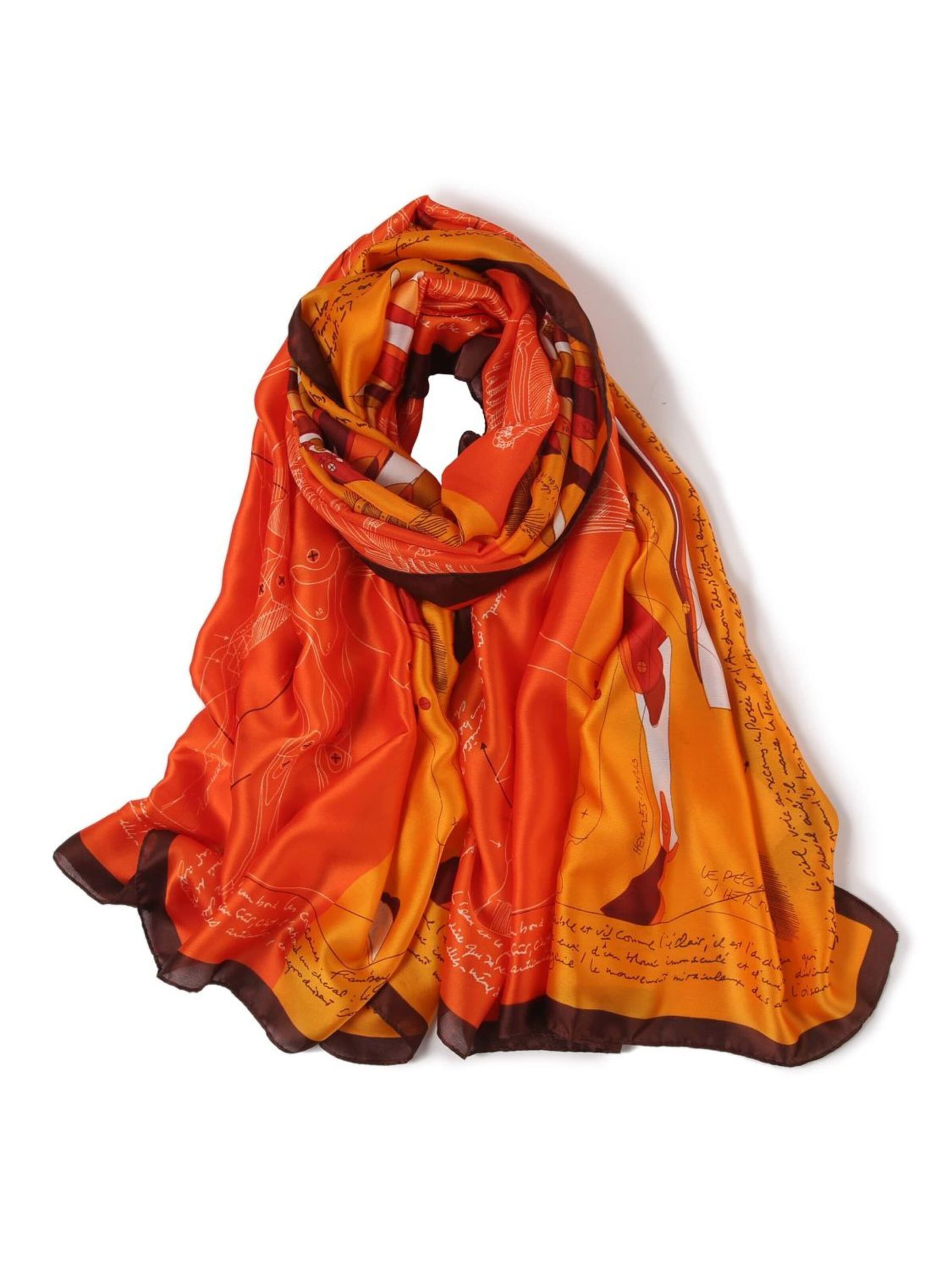 alberto cabale - Chal 'Etole de Soie Winged Florina' en naranja: frente