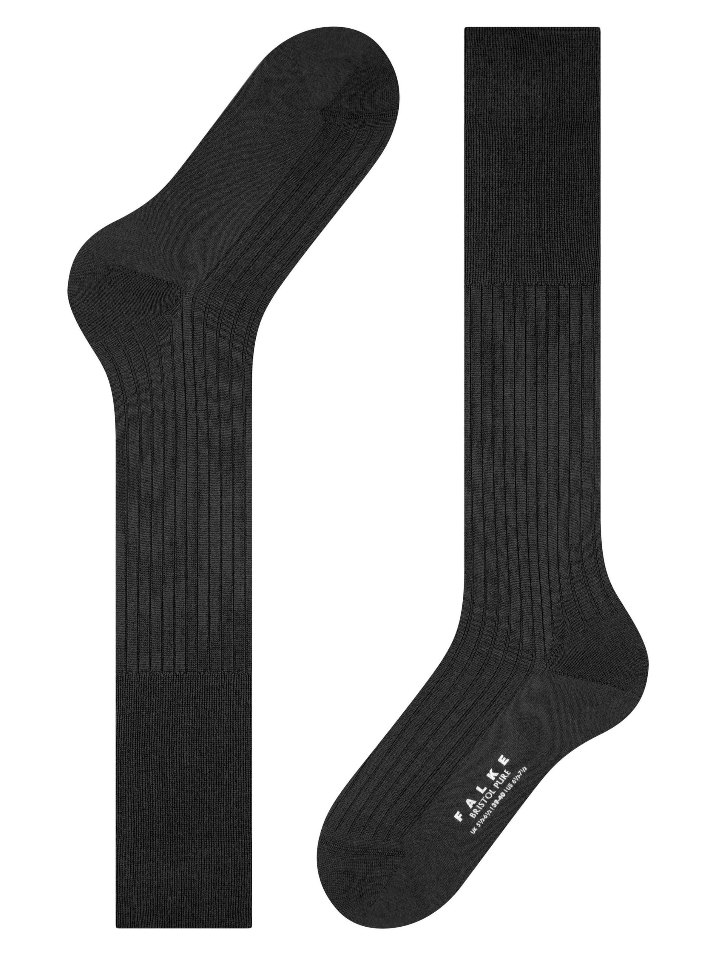 FALKE Knee High Socks 'Bristol Pure' in Black