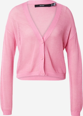 VERO MODA Knit Cardigan 'NEW LEX SUN' in Pink: front