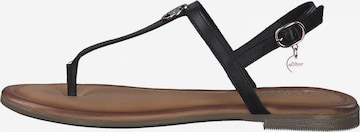 s.Oliver T-Bar Sandals in Black