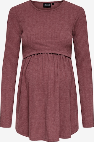 Only Maternity Bluse 'OLMMALAYA' i brun: forside