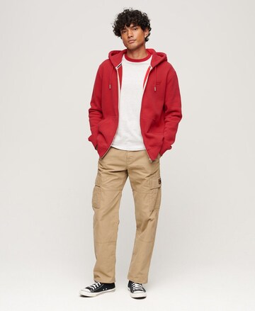 Superdry Zip-Up Hoodie 'Essential' in Red