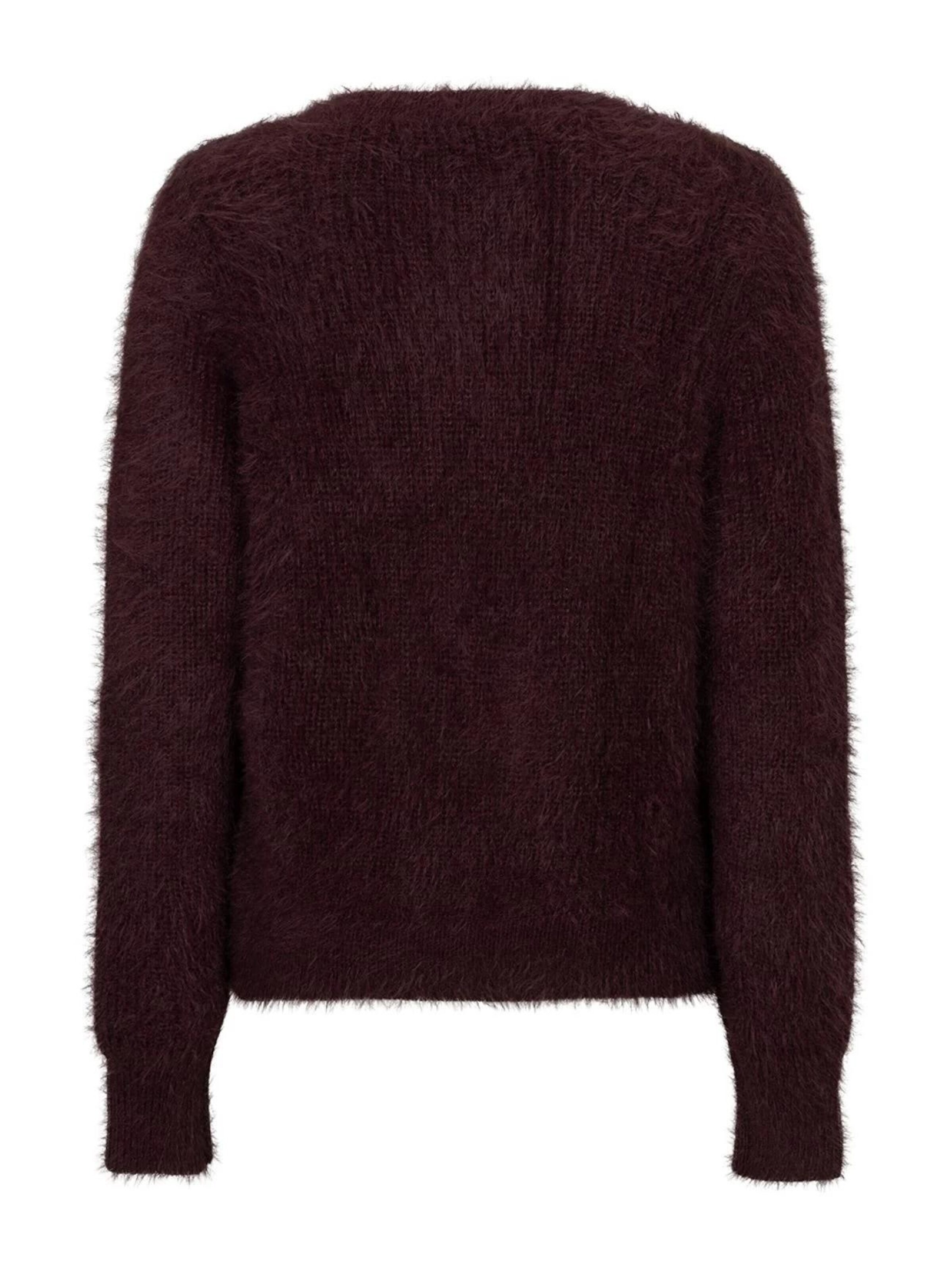 Red Button Gebreid vest 'RB Fuzzy cardigan burgundy' in Rood