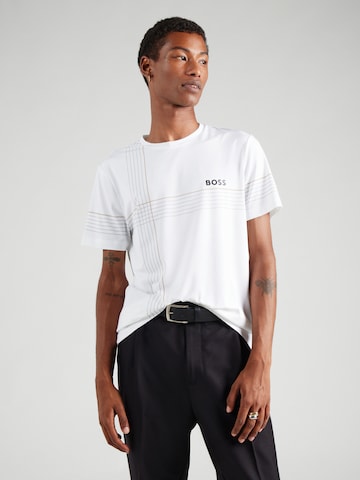 T-Shirt fonctionnel 'Check TOC' BOSS en blanc : devant
