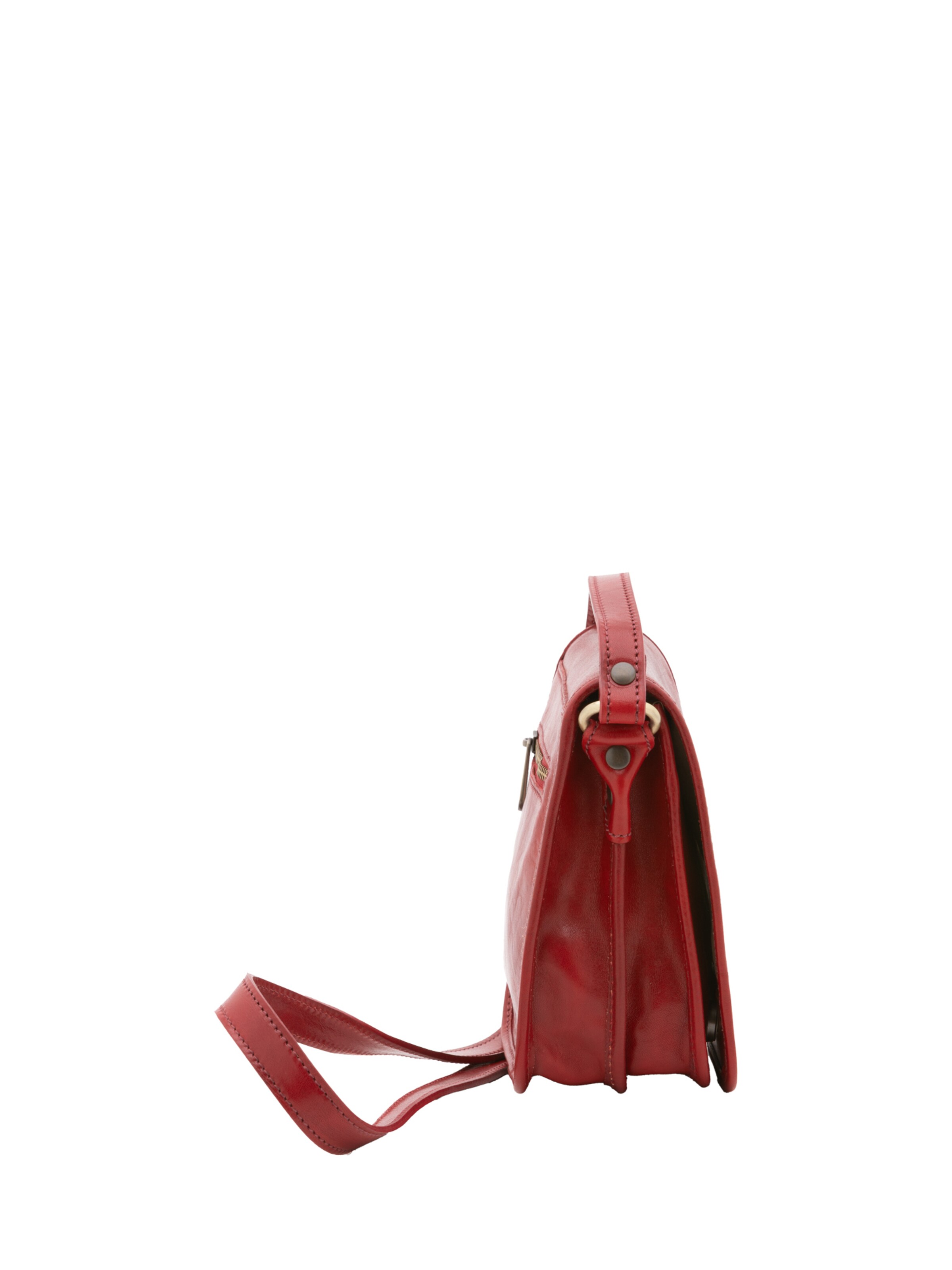 Borsa a tracolla 'Borsa a tracolla uomo vera pelle con calamita - Made in Italy' di I Fratelli in rosso