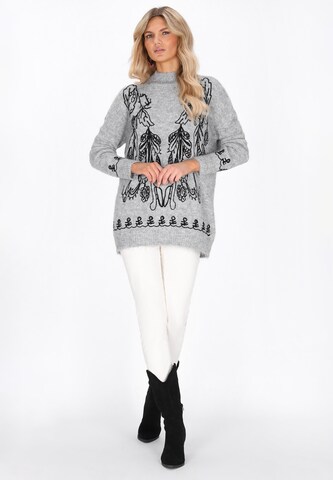 usha FESTIVAL Υπερμέγεθες πουλόβερ σε γκρι
