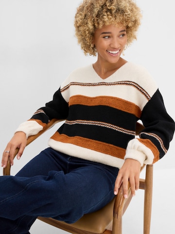 bonprix Sweter w kolorze beżowy: przód