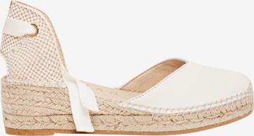 Alhamas Slingback Pumps 'Alpargata Cuña 5 cm' in White: front