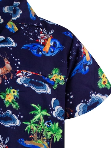 King Kameha Regular fit Overhemd 'Christmas Island' in Blauw