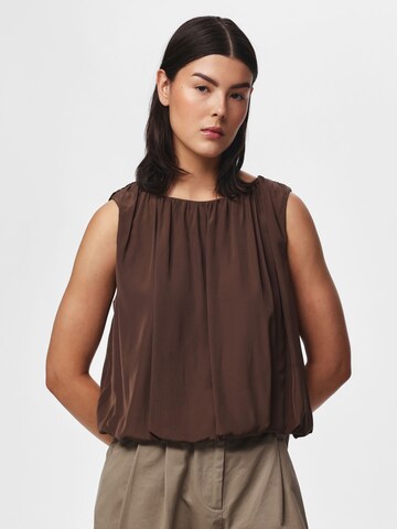 Haut 'JILIA' PIECES en marron : devant