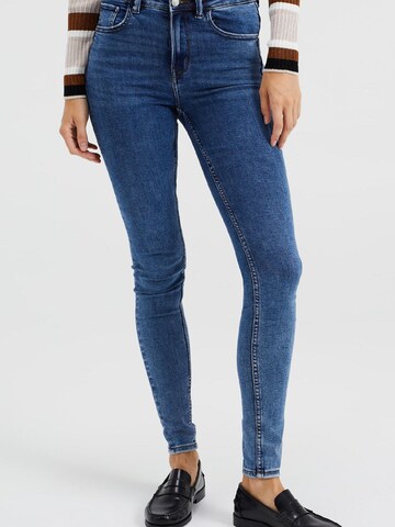 WE Fashion Skinny Jeans in Blauw: voorkant