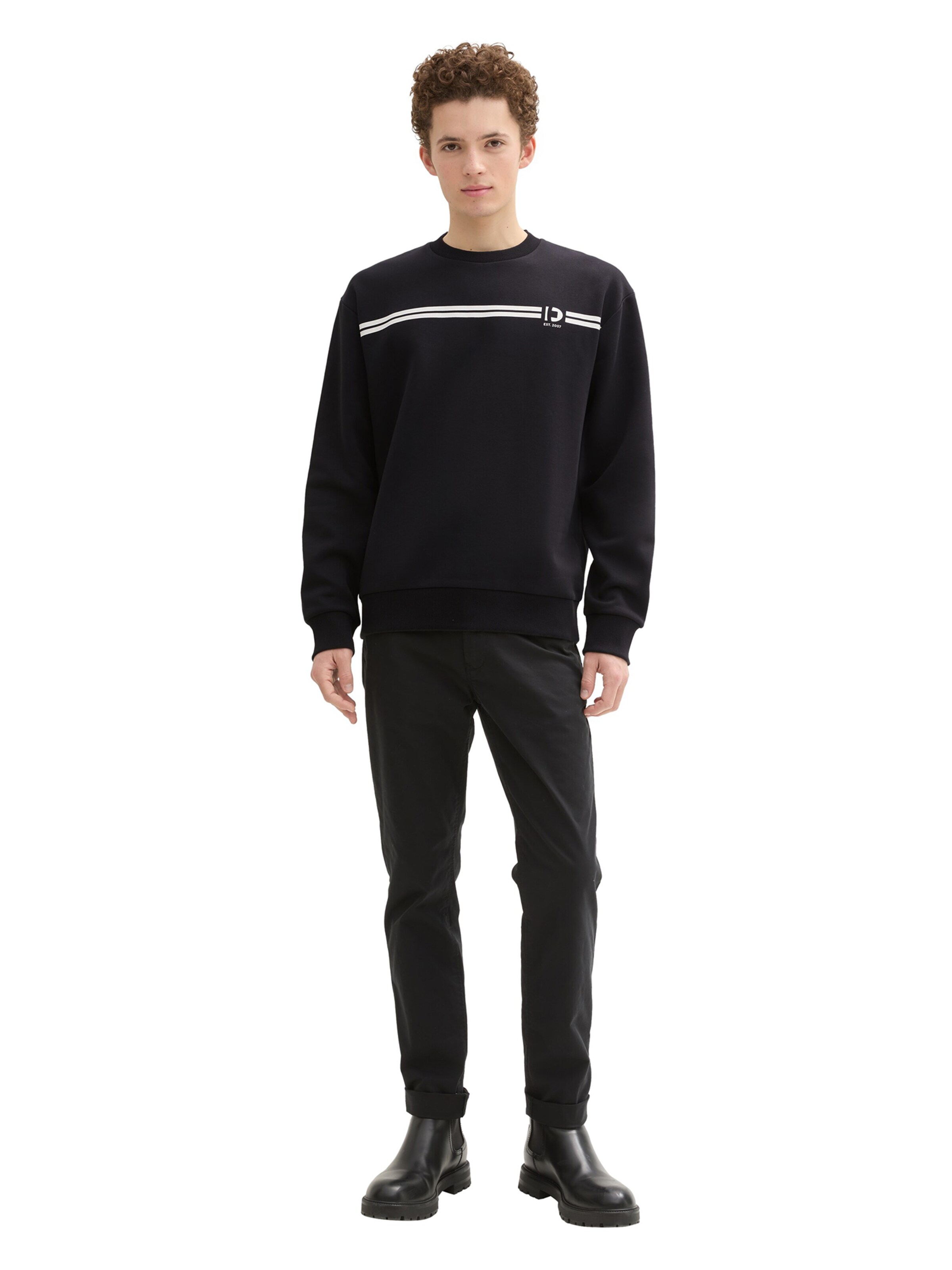 TOM TAILOR DENIM Sweatshirt in Zwart