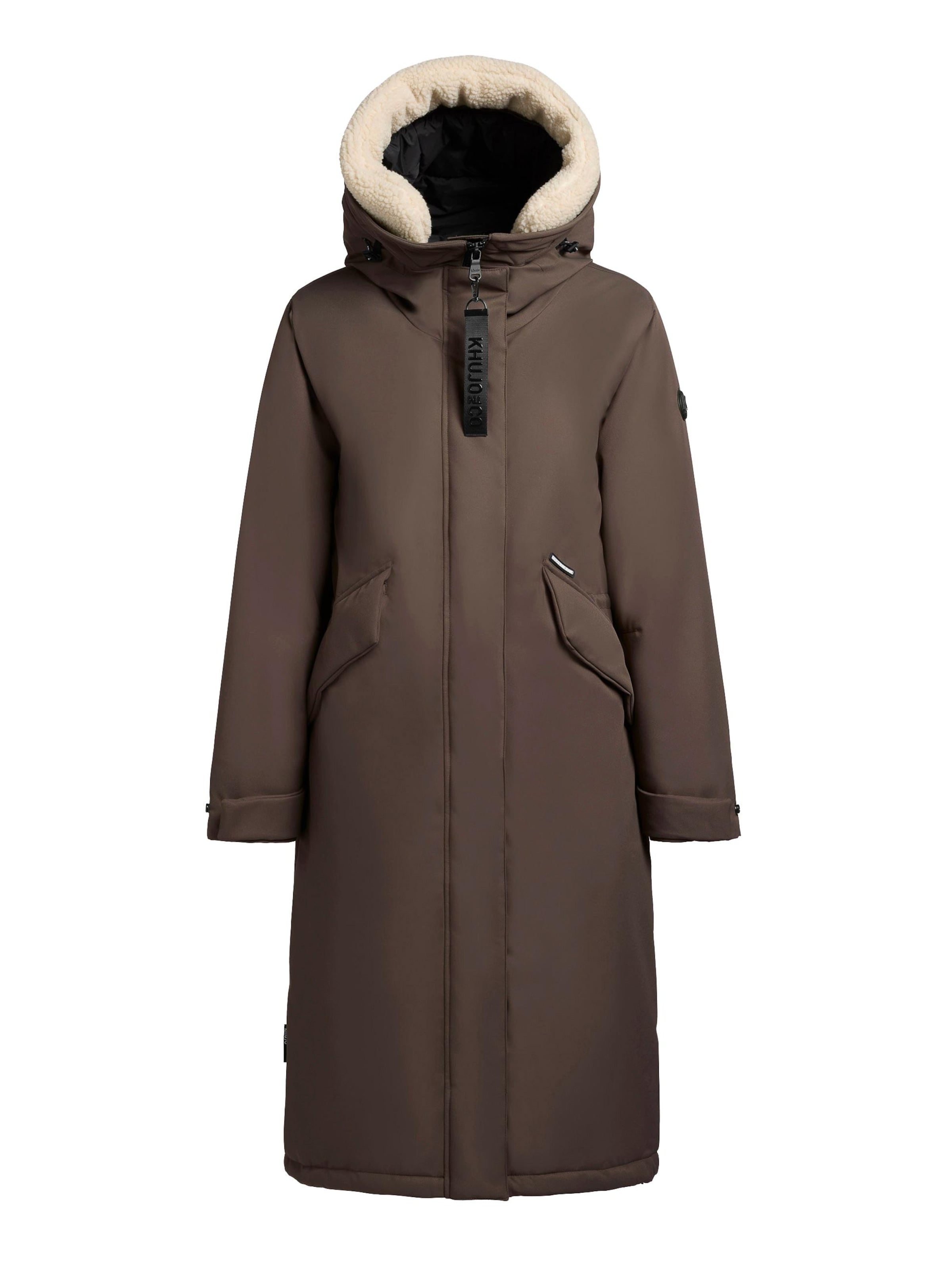 pilka khujo Žieminis paltas &#x27;Agneta-YM&#x27;: priekis