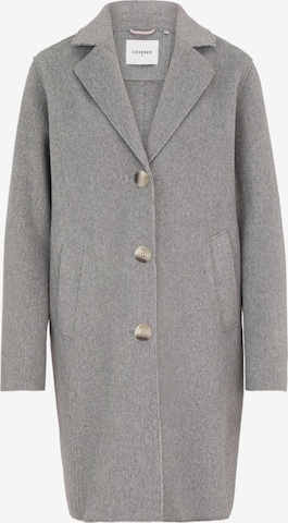 Covered Between-Seasons Coat in Grey: front