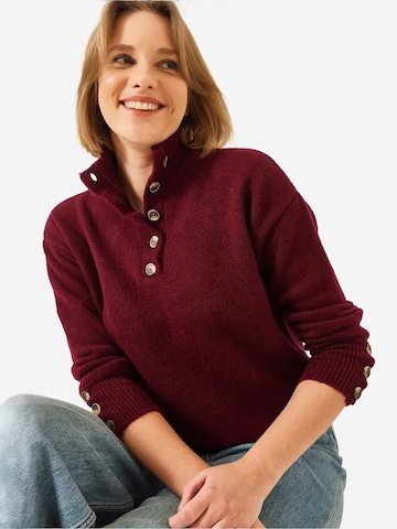 Pullover di Bianco Lucci in rosso: frontale