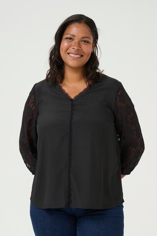 KAFFE CURVE Blouse 'Silje' in Black: front
