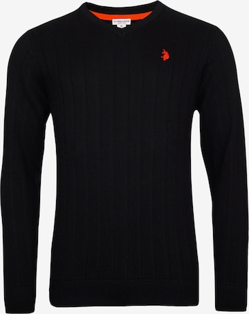 Pull-over U.S. POLO ASSN. en noir : devant