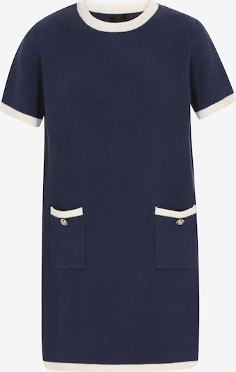 Megzta suknelė iš DreiMaster Klassik, spalva – tamsiai mėlyna / balta, Prekių apžvalga