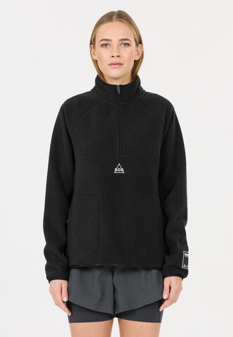 SOS Fleecepullover 'Munson' in Schwarz: Vorderseite