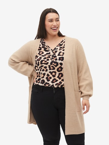 Zizzi Cardigan i beige: forside