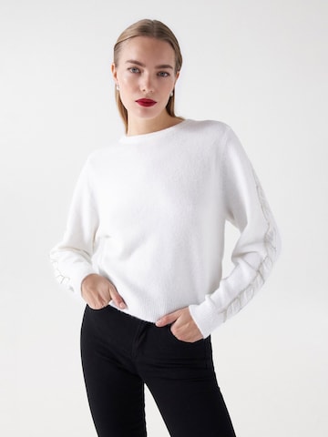 Salsa Jeans Pullover in Weiß: predná strana