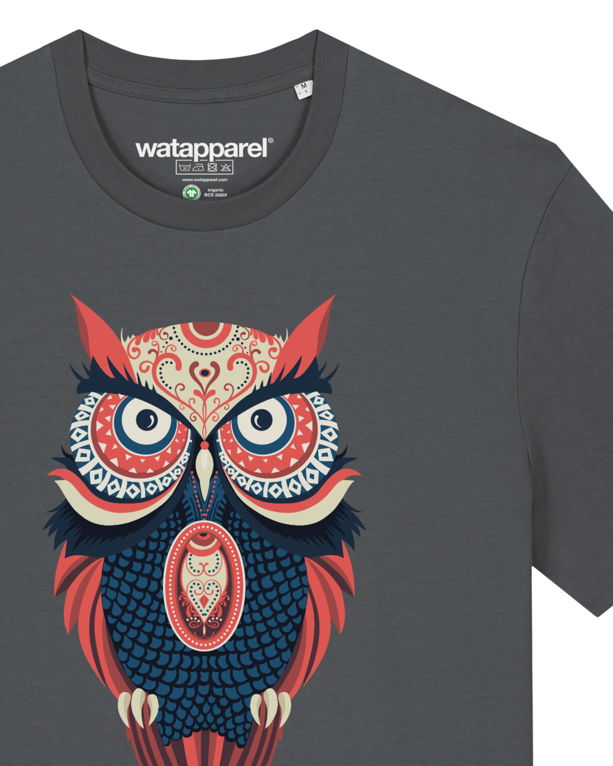 Maglietta ' Colorful Owl ' di Watapparel in grigio