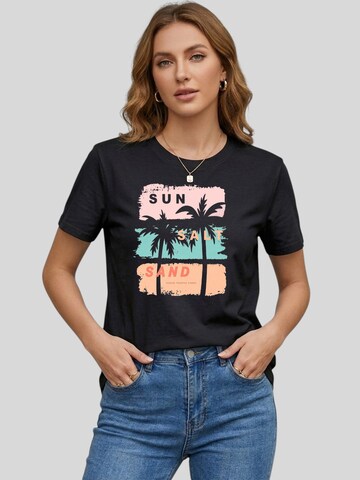 T-shirt 'Women's Summer Short Sleeves Tops' LapaPlus en noir : devant