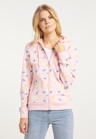 MYMO Zip-Up Hoodie in Pink: front