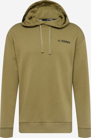 ADIDAS TERREX Athletic Sweatshirt in Green: front