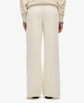 Wide Leg Pantalon Superdry en blanc