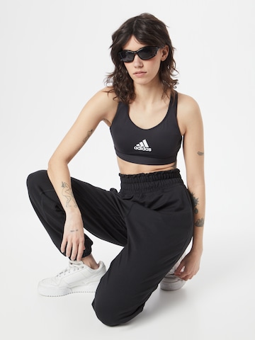 ADIDAS SPORTSWEAR Bustier Športni nederček 'Powerreact Train Medium-Support' | črna barva