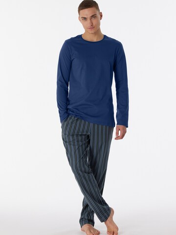 Pyjama long ' Selected Premium ' SCHIESSER en bleu : devant