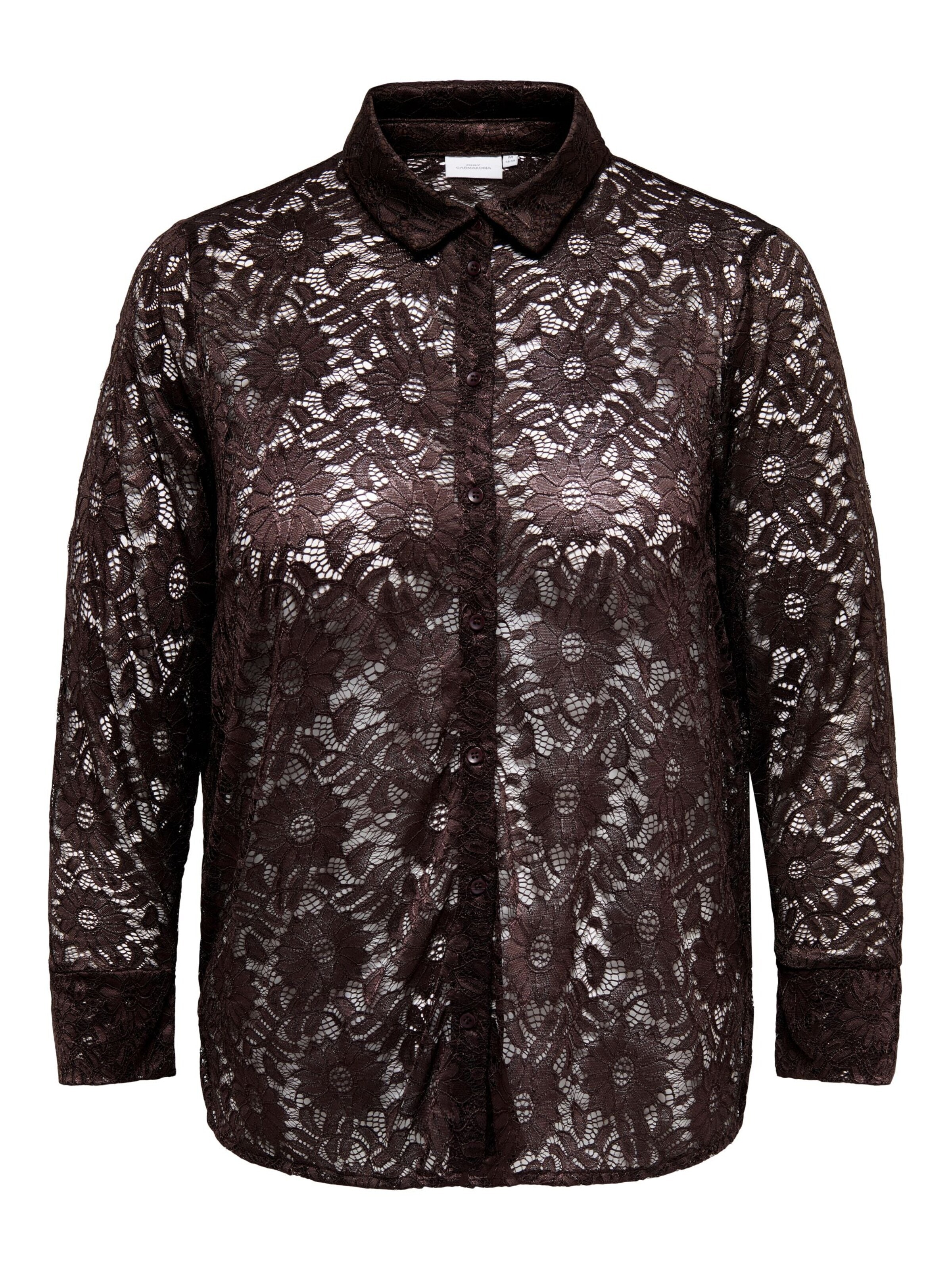 ONLY Carmakoma Shirts '15380942' i XS i mørkebrun, Produktvisning