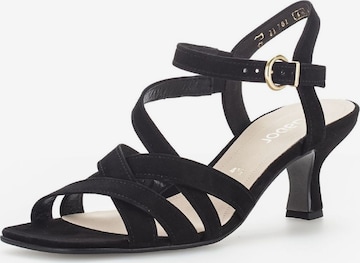 GABOR Strap sandal in Black: front