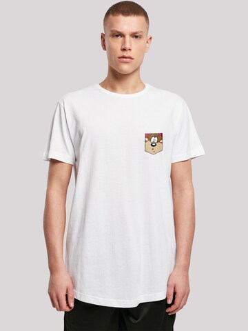 F4NT4STIC Shirt 'Looney Tunes Tasmanian Devil Face' in Wit: voorkant