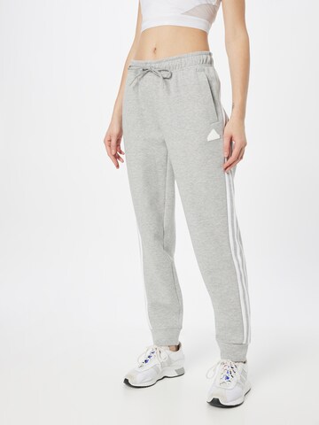 ADIDAS SPORTSWEAR Tapered Workout Pants 'Future Icons 3-Stripes ' in Grey: front