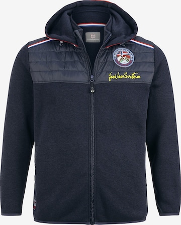 Jan Vanderstorm Fleece jas in Blauw: voorkant