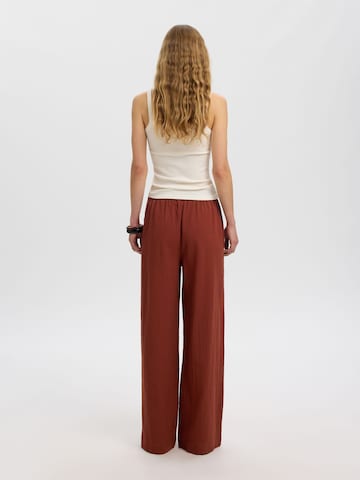 SELECTED Wide Leg Hose in Rot