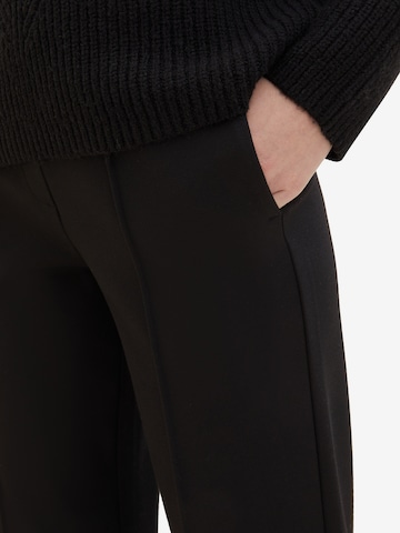 TOM TAILOR Loose fit Trousers with creases in Black
