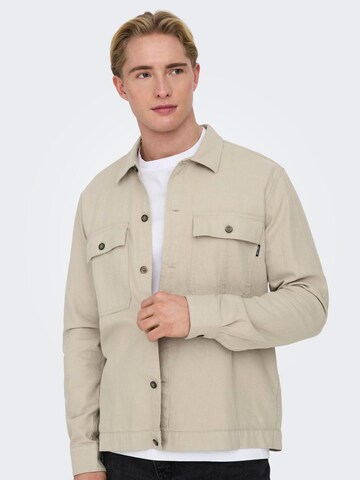 Only & Sons Regular Fit Hemd 'KENNET' in Grau