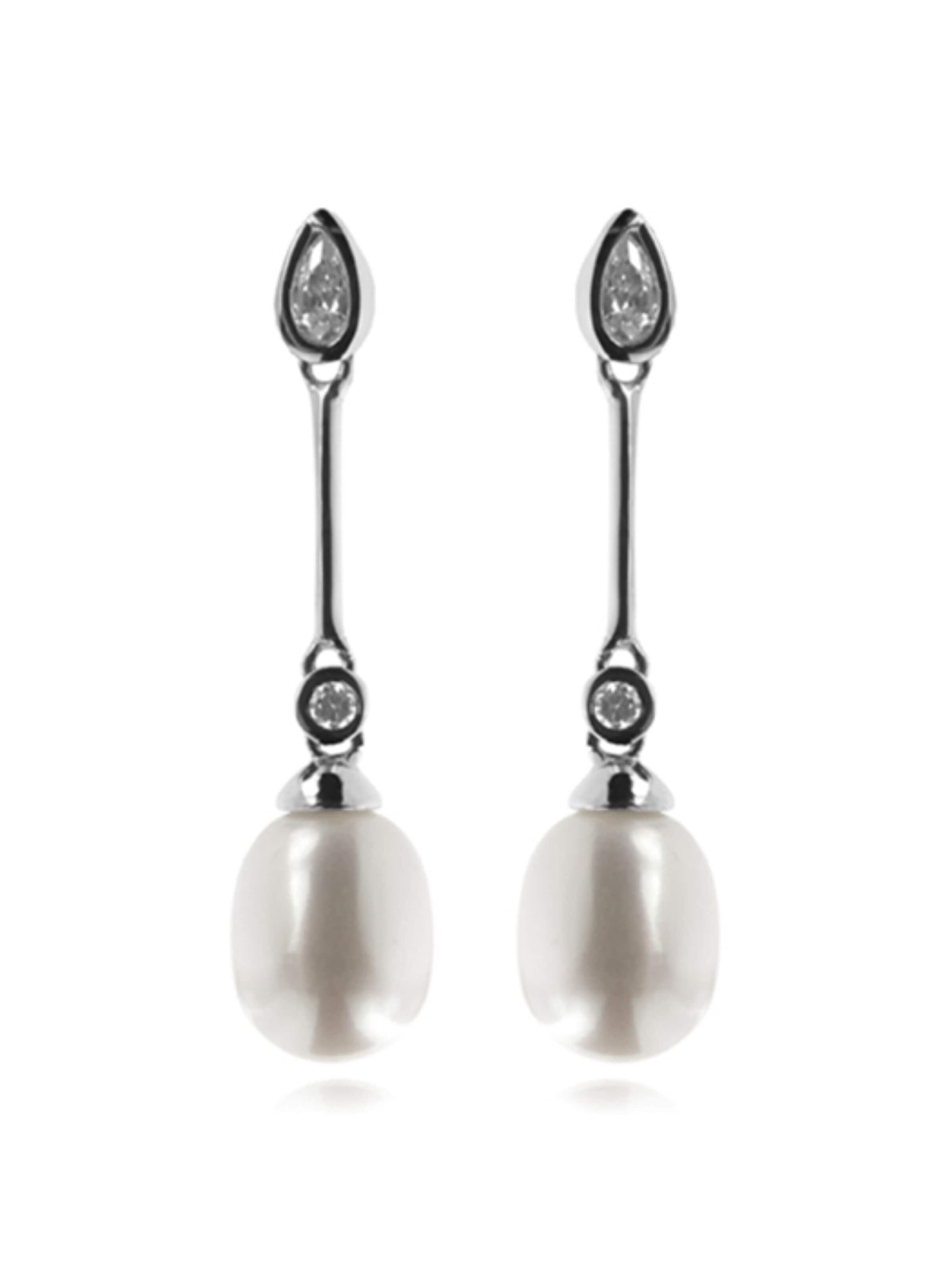 Luxenter Earrings 'Racoon' in One Size in White, Item view