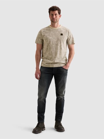 PME Legend - Camiseta 'T-shirt in slub jersey with subtle allover print' en beige